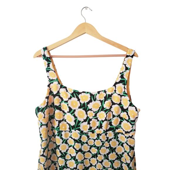 Diane Von Furstenberg x Target 90's Shift Yellow Poppy Mini Dress Size 14 - Picture 2 of 8